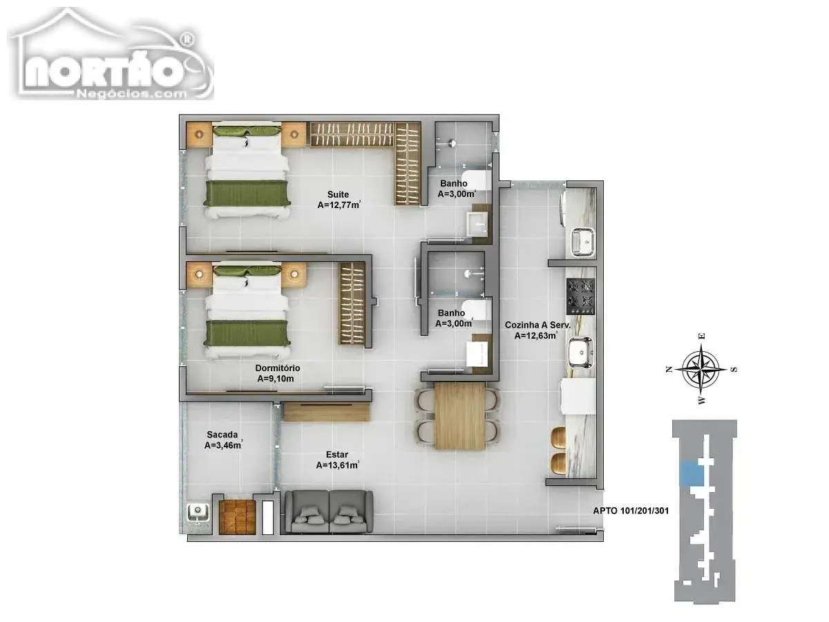 Casa, 3 quartos, 63 m² - Foto 2