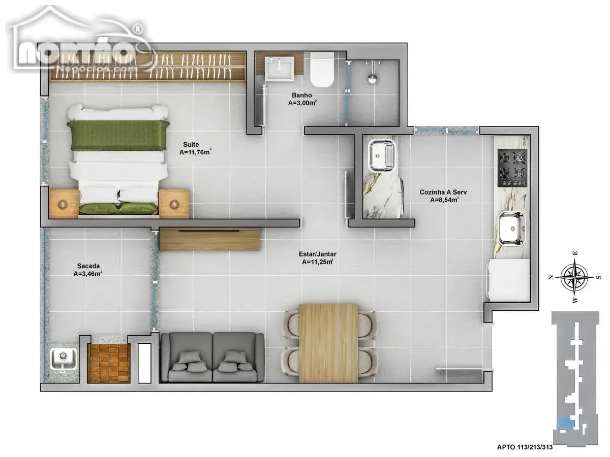 Casa, 1 quarto, 43 m² - Foto 9