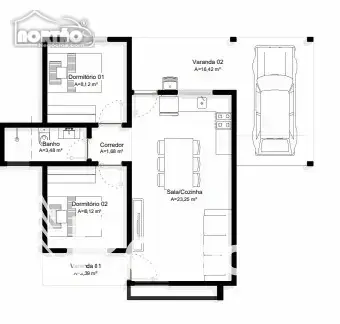 Casa, 2 quartos, 74 m² - Foto 5