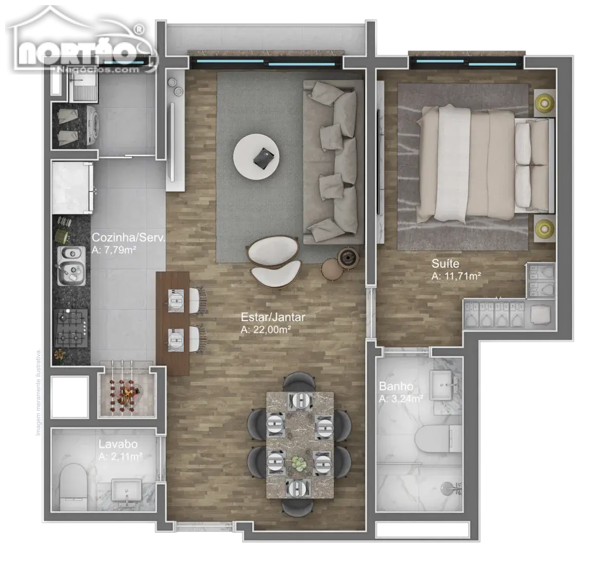 Casa, 1 quarto, 56 m² - Foto 7