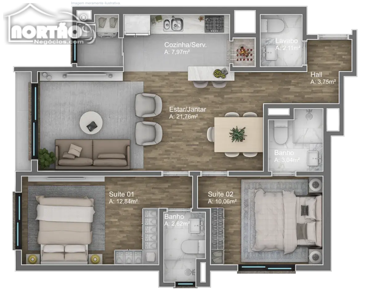 Casa, 1 quarto, 56 m² - Foto 10