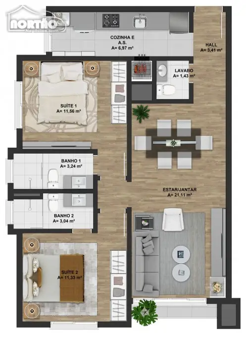 Casa, 2 quartos, 76 m² - Foto 5