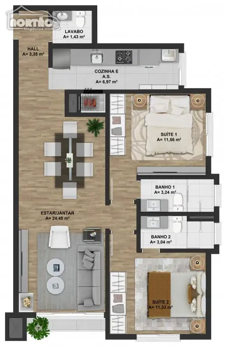 Casa, 2 quartos, 76 m² - Foto 6