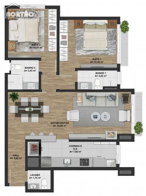 Casa, 2 quartos, 76 m² - Foto 10