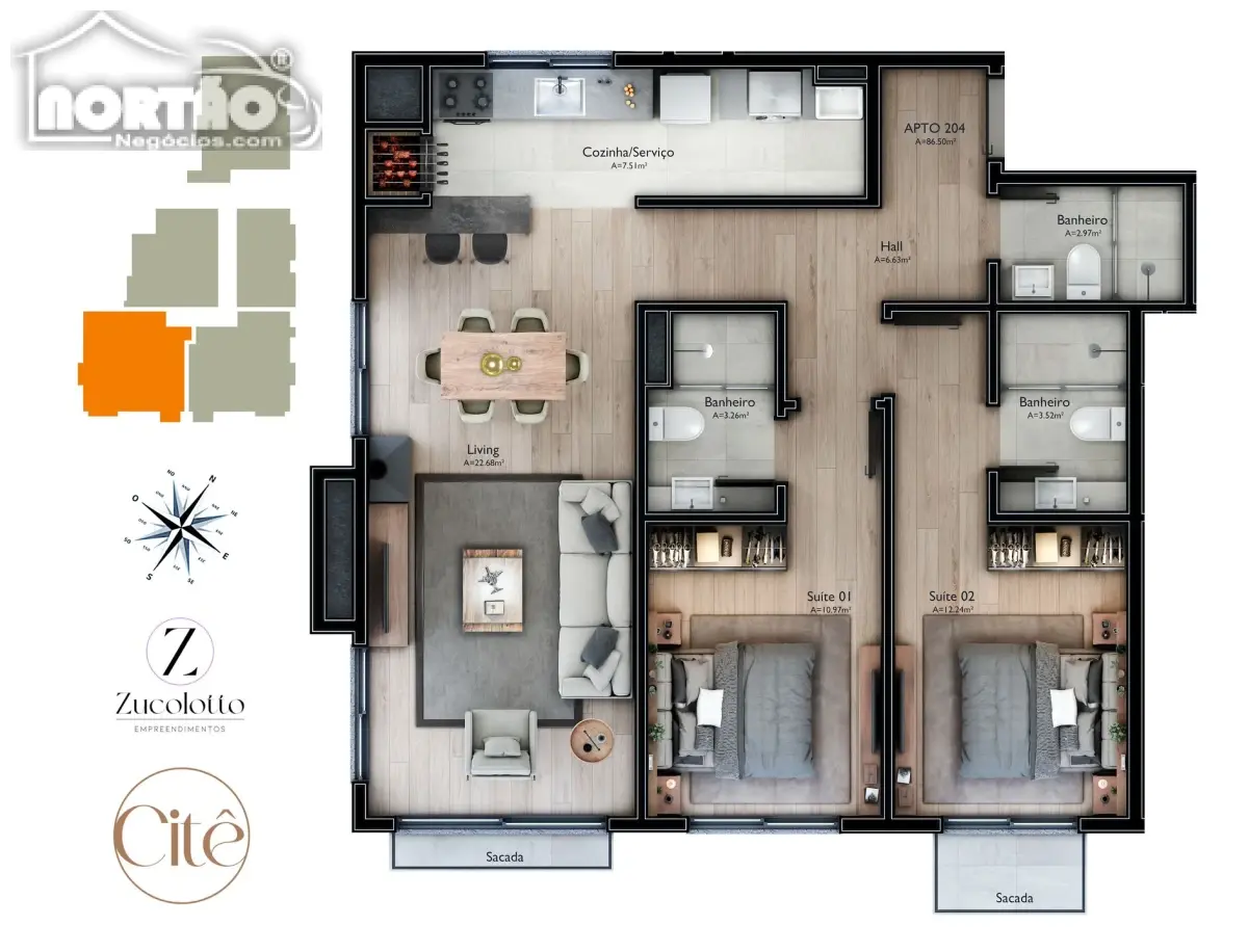 Casa, 2 quartos, 77 m² - Foto 8