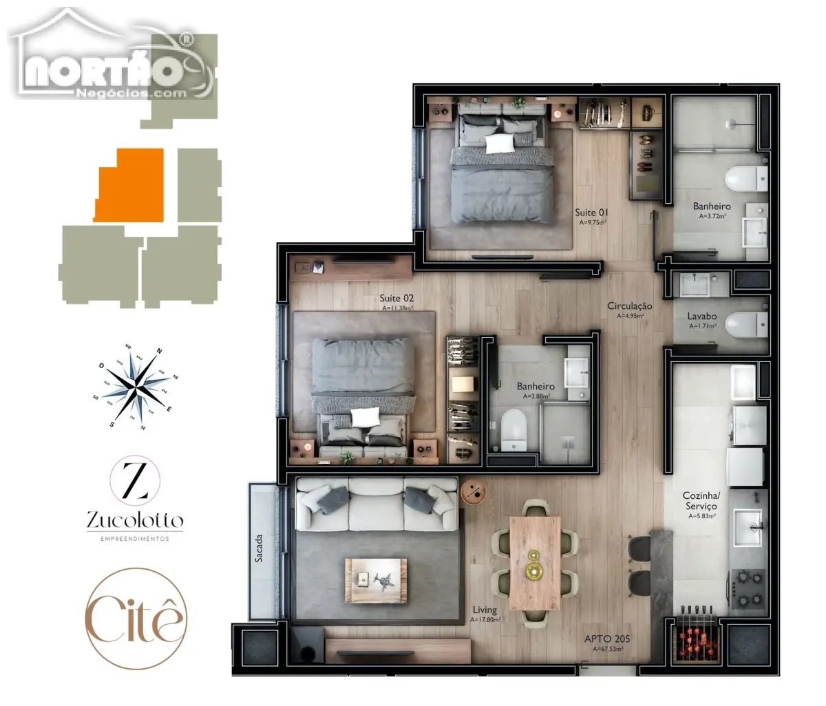 Casa, 2 quartos, 77 m² - Foto 9
